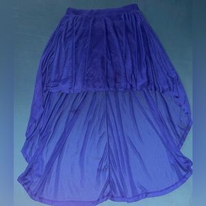 H&M Divided Royal Blue Chiffon Mini Skirt w| Flair Train Size US 10 incl lining